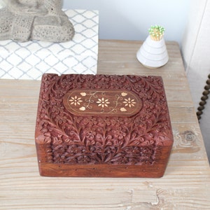 Large Florid Wooden Box