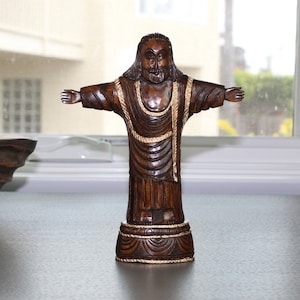 Wooden Jesus Figurine, Christ, Christian, Religious, Easter, Home Decor, Home Goods, Figurine, Statue, Woodwork, Carved