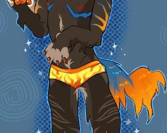 Canine wolf furry adopt brown fire themed