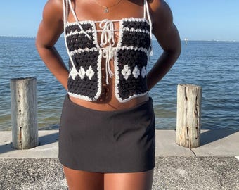 Beginner reversible Crochet Granny Stripe Top Pattern | Step by Step PDF Instant Digital Download