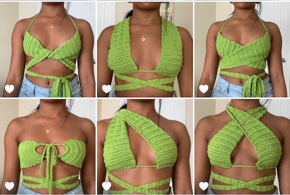 Multiway Handmade Adjustable Crochet Crop Top, Crochet Crop Top