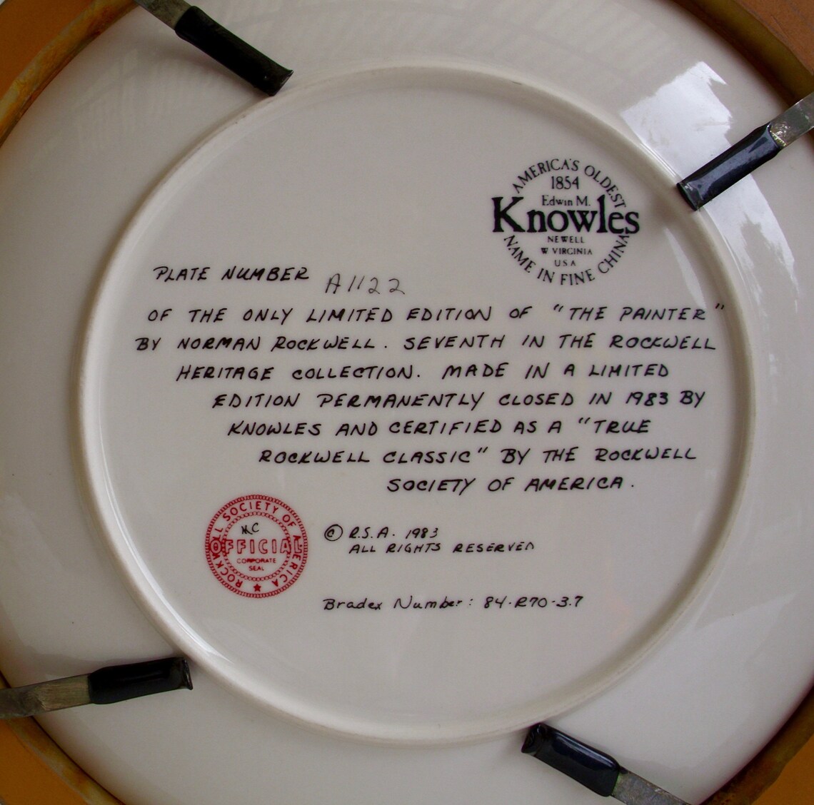 The Painter Knowles Collectible Plate With Frame Etsy