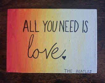 Pintura acrílica con frase a elegir - Hecha a pedido 5' x 7'