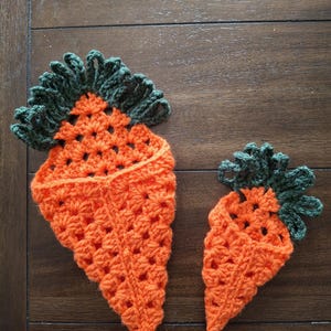 Crochet Carrot Granny Square Pouch Pattern