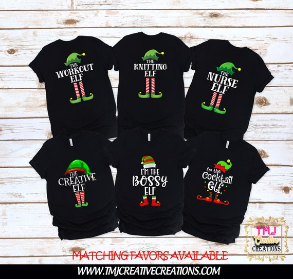 CHRISTMAS PARTY T Shirts ELF Family T Shirt Elf Christmas T Shirt Holiday T Shirt Holiday Christmas Party Shirt Family Shirts Work Shirt