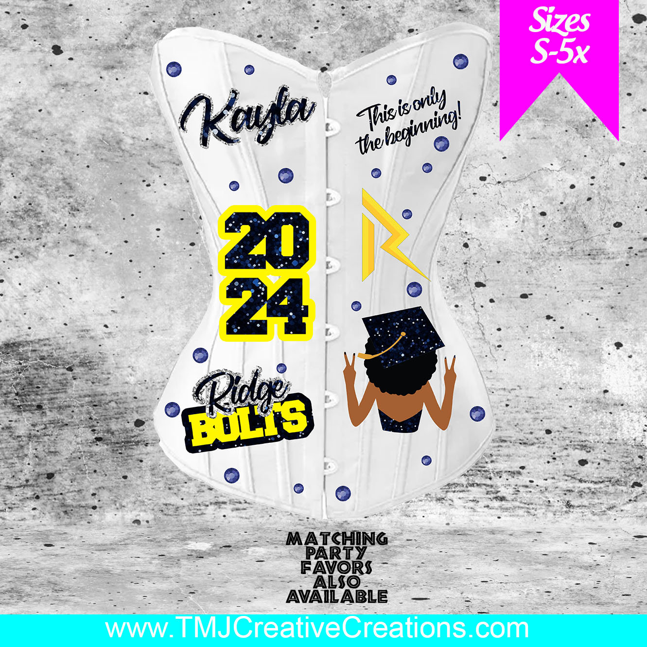 Custom Graduation Corset: Class of 2025 Senior Corset