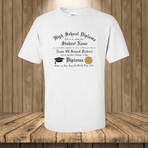 DIPLOMA Camisa CLASE DE 2021 Camiseta de Diploma de Escuela Secundaria Camiseta de Diploma Universitario Camisa de Graduado Camisa de Graduación 2021 Camisa de Graduado Graduado