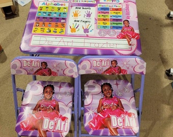 Custom Learning Table and Chair Set: Personalized Kids Activity Table