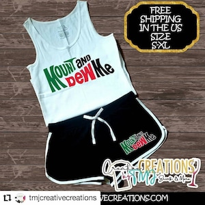 Mount and Dew Me Short Set: Women&#39;s Cotton/Polyester Outfit