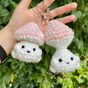 Mushroom Popper Crochet Keychain