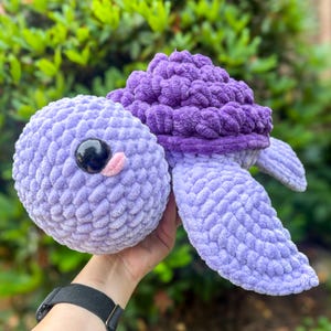 Jumbo Grape Turtle Crochet Plush