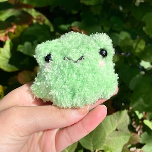 Fluffy Sitting Frog Crochet Plush