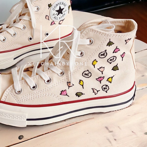 Custom Heartstopper Merch Embroidered Shoes Leaves Hi Bubble Embroidered Canvas Shoes Personalized Embroidered Sneakers
