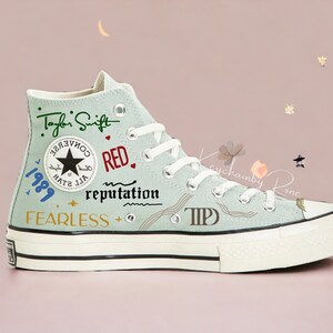 Custom Painted The Album Shoes Chuck Taylor All Star 1970s Personalized Printed Shoes High Top Canvas Design Mother's Day Gifts For Her image 2