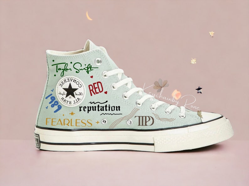 Custom Painted The Album Shoes Chuck Taylor All Star 1970s Personalized Printed Shoes High Top Canvas Design Mother's Day Gifts For Her image 2
