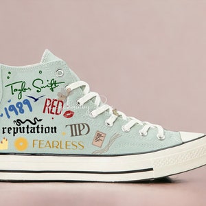 Custom Painted The Album Shoes Chuck Taylor All Star 1970s Personalized Printed Shoes High Top Canvas Design Mother's Day Gifts For Her image 1