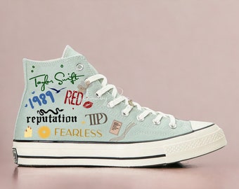 Zapatos pintados a medida del álbum Chuck Taylor All Star 1970 Zapatos impresos personalizados Diseño de lienzo de alta calidad Regalos del Día de la Madre para ella