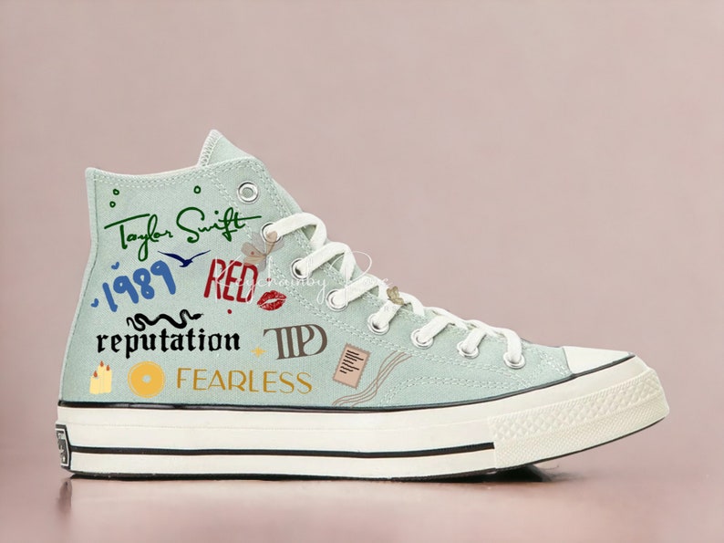 Custom Painted The Album Shoes Chuck Taylor All Star 1970s Personalized Printed Shoes High Top Canvas Design Mother's Day Gifts For Her image 1