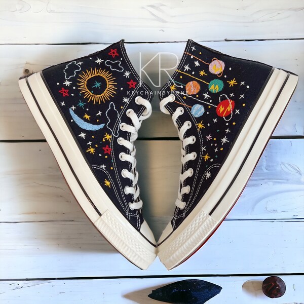 Custom Embroidery Planet Chuck Shoes Taylor 1970s Custom Embroidery University Stars Converse High Top Personalized Embroidered Sneakers