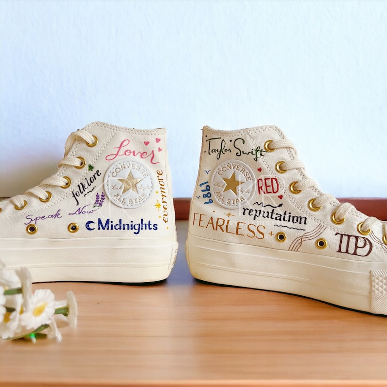 Custom Painted The Album Shoes Chuck Taylor All Star 1970s Personalized Printed Shoes High Top Canvas Design Mother's Day Gifts For Her image 4