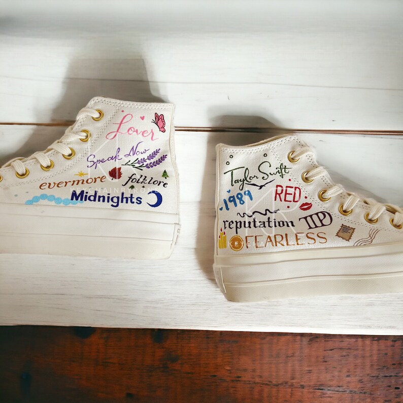 Custom Painted The Album Shoes Chuck Taylor All Star 1970s Personalized Printed Shoes High Top Canvas Design Mother's Day Gifts For Her image 6