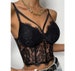 Black Floral Tube Top Camisole Adult Lace Hollow-Out Sleeveless Backless Spaghetti Strap Crop Tops Summer Camis,Lace Corset, Summer Tops 