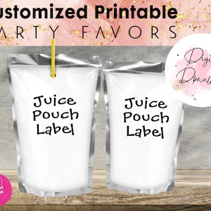 Personalisiertes Printable Party Favors, Benutzerdefiniertes Saftbeutel Label, individuelles Design, PDF Download, Geburtstagsparty, Partyetiketten, Party, druckbar