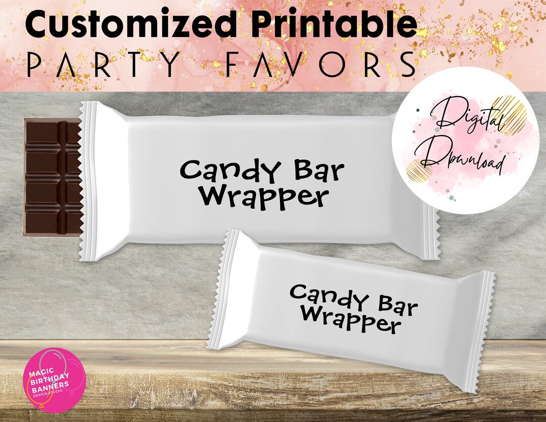Customized Printable Party Favors, Custom Candy Bar Wrappers, Custom ...