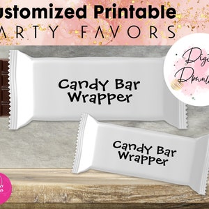 Customized Printable Party Favors, Custom Candy Bar Wrappers, Custom Design, PDF Download, Birthday Party, Party Labels, Party, Printable