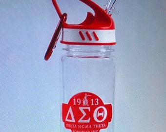 Delta Sigma Theta Red and White Water Bottle