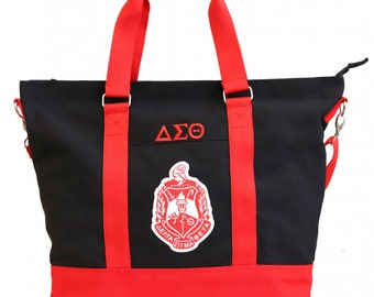 Delta Sigma Theta Black, Red and White Large Heavy-Duty Canvas Bag