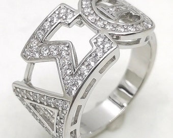 Delta Omega Theta 925 Silber griechischer Buchstabe Ring