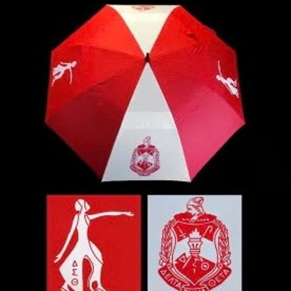 Delta Sigma Theta Red and White 30” Wind Resistant Auto Open Golf Umbrella