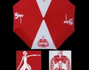 Delta Sigma Theta Red and White Reverse Umbrella