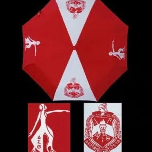 Delta Sigma Theta Red and White Reverse Umbrella