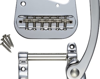 Bigsby B5 Vibrato Tailpiece, Telecaster and Jazzmaster Style Solid Body Flat Top, Chrome
