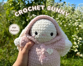 Crochet Bunny & Onesie Pattern | Plushie Pattern | Amigurumi Bunny | Crochet Farm Animal PDF Pattern