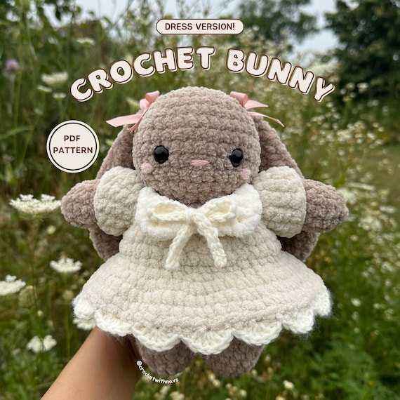 crochet dress for amigurumi Bunny & Pattern | Bunny | Plushie Pattern Crochet patterns Color:Natural Linen sally Nala Bridesmaid Dress in Please respect the designer