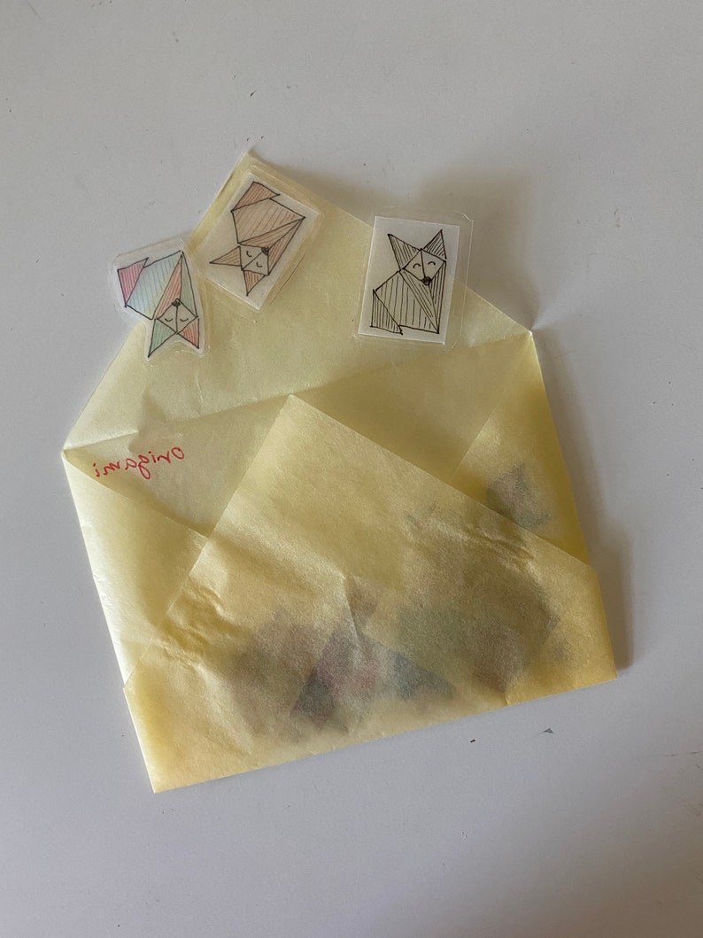 Mini envelopes set yellow tracing paper 11x8 cm for Etsy