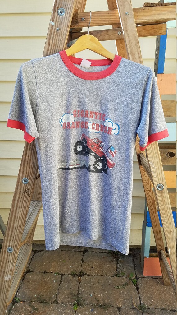 Vintage ringer monster truck orange crush