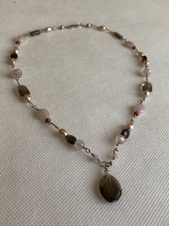 Statement Vintage Multi Stone Mixed Pink Rose Qua… - image 6