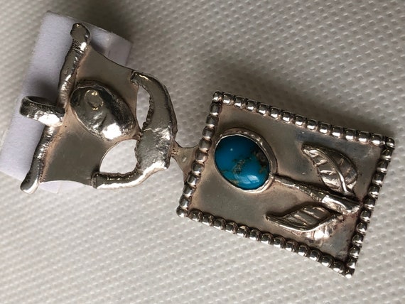 Vintage Artisan One Of A Kind Silver and Turquois… - image 8