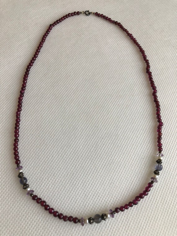 Statement Vintage Multi Stone Mixed Red Garnet Qu… - image 3