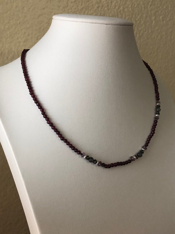 Statement Vintage Multi Stone Mixed Red Garnet Qu… - image 8