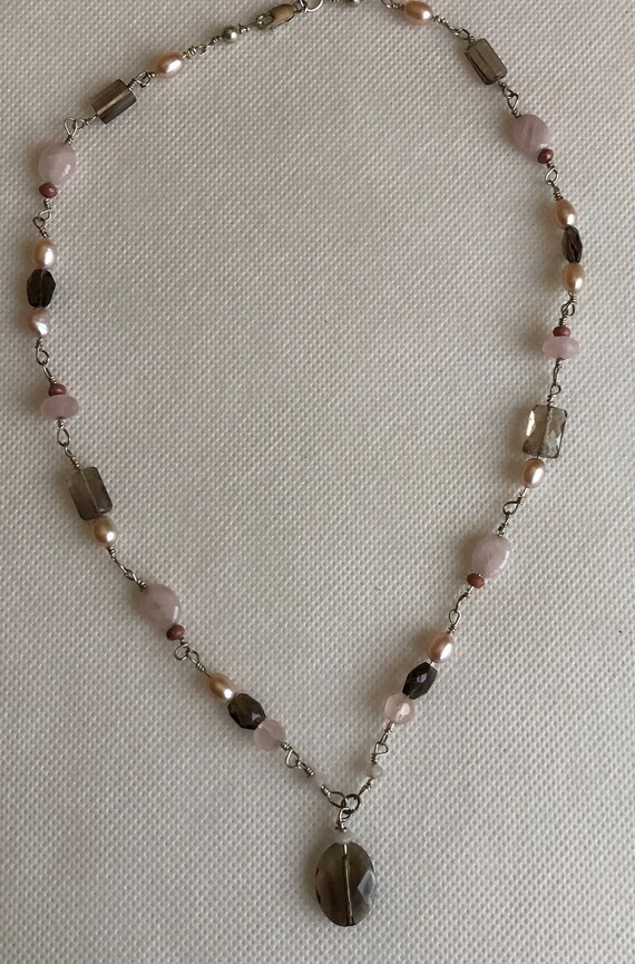 Statement Vintage Multi Stone Mixed Pink Rose Qua… - image 4