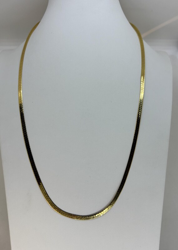 Vintage Statement Herringbone Necklace Genuine 14… - image 18