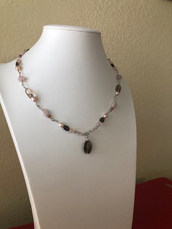 Statement Vintage Multi Stone Mixed Pink Rose Qua… - image 7