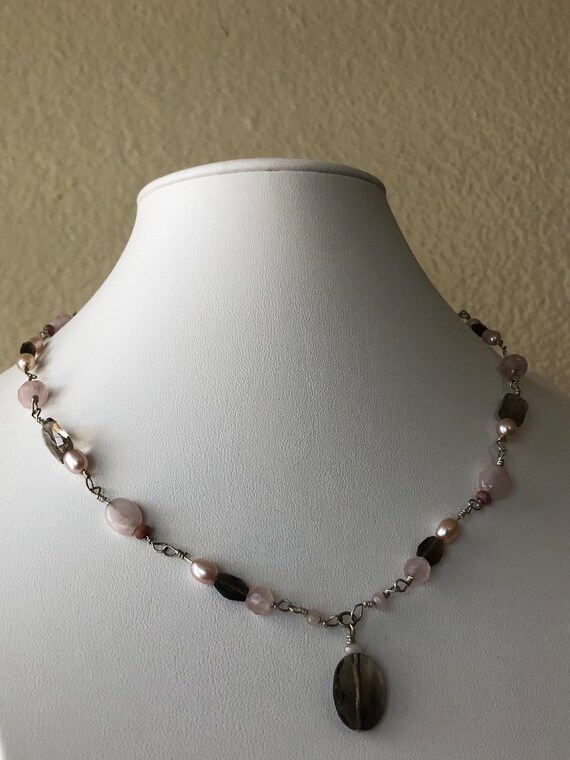 Statement Vintage Multi Stone Mixed Pink Rose Qua… - image 10