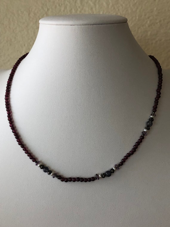 Statement Vintage Multi Stone Mixed Red Garnet Qu… - image 2