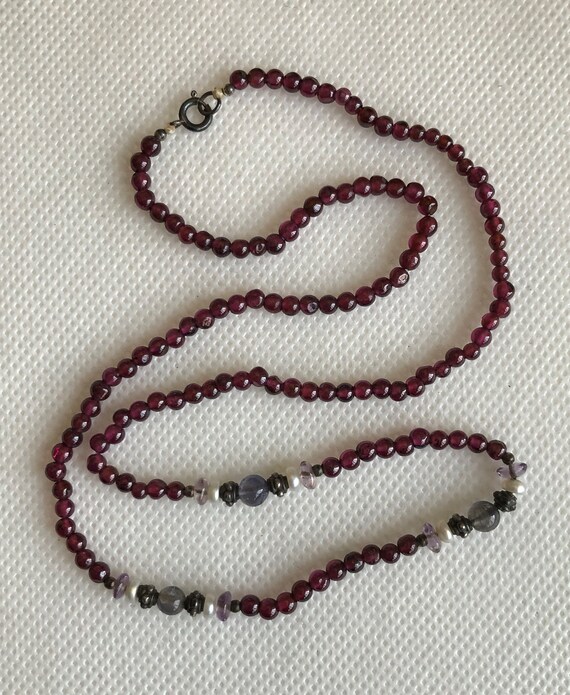 Statement Vintage Multi Stone Mixed Red Garnet Qu… - image 9
